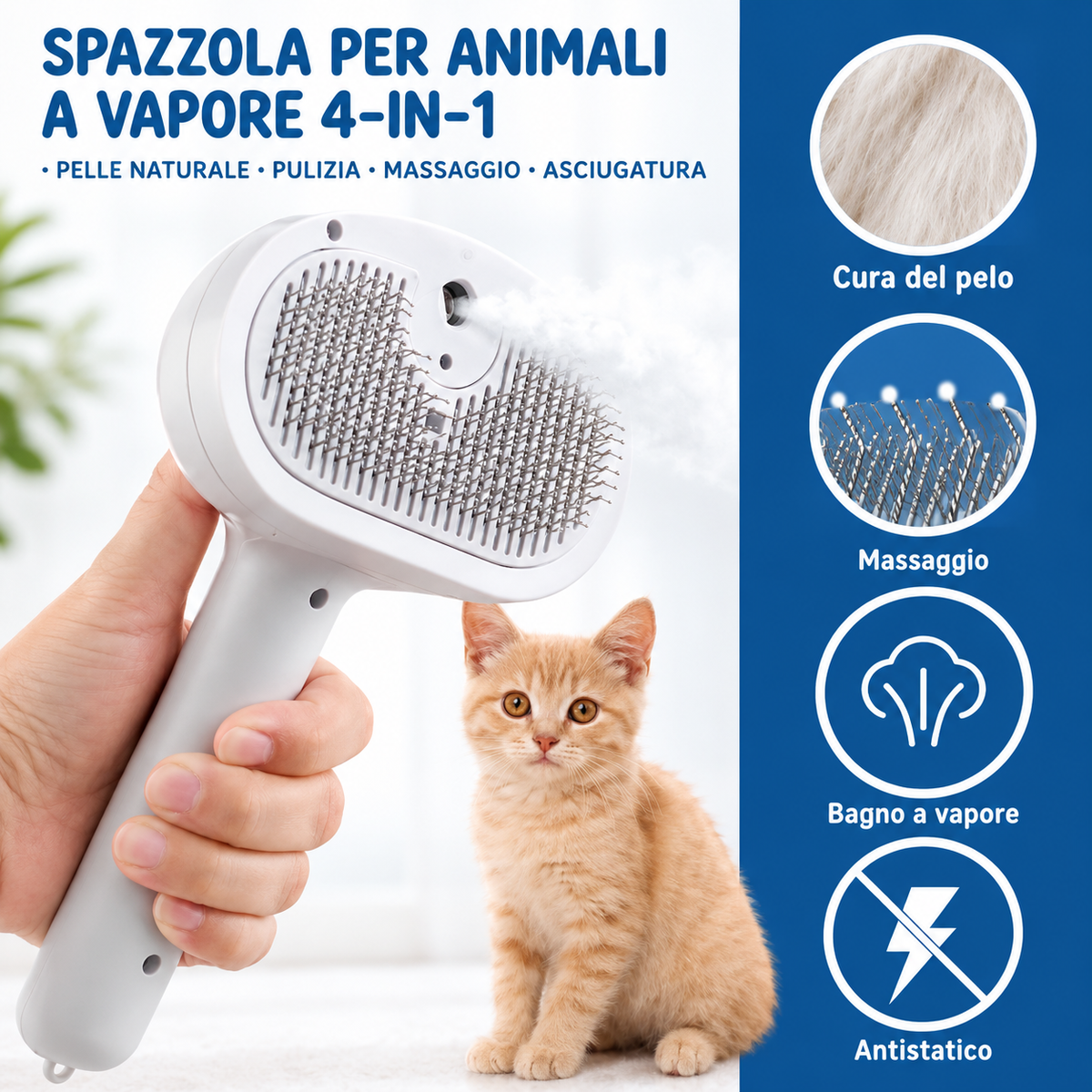 Spazzola: ComfyCat™ Spazzola Spray 4in1 a Vapore