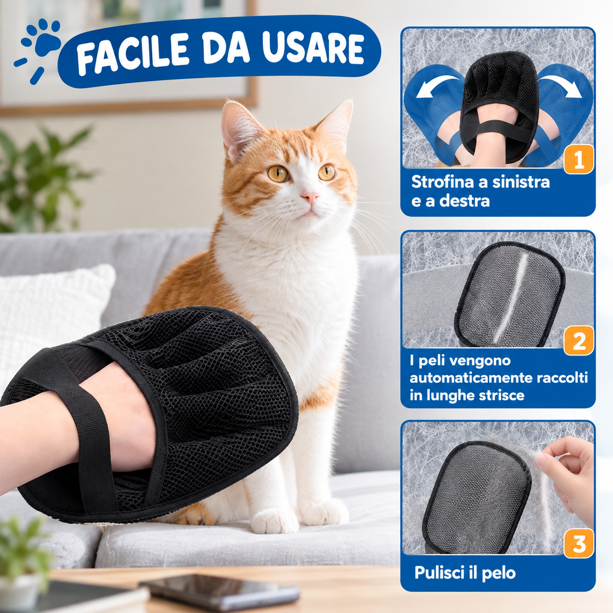 ComfyCat™ Guanto Elettrostatico Raccoglipelo